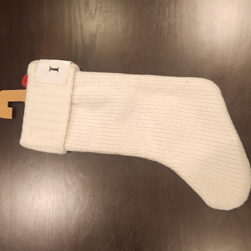 Wondershop White Knit Stocking with Red Letter "I" NWT - Picture 2 of 6